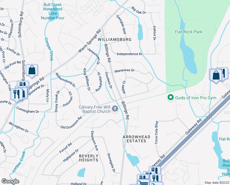 map of restaurants, bars, coffee shops, grocery stores, and more near 6120 Goodwin Drive in Columbus