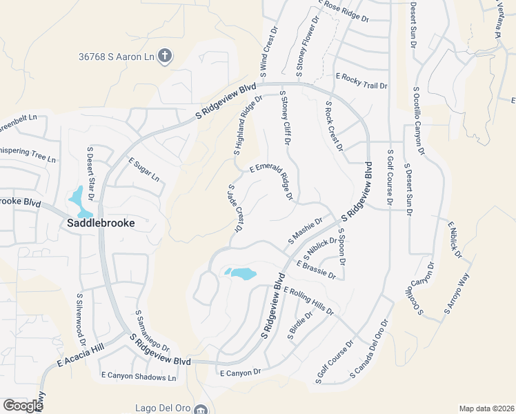 map of restaurants, bars, coffee shops, grocery stores, and more near 65115 East Diamond Ridge Court in Tucson