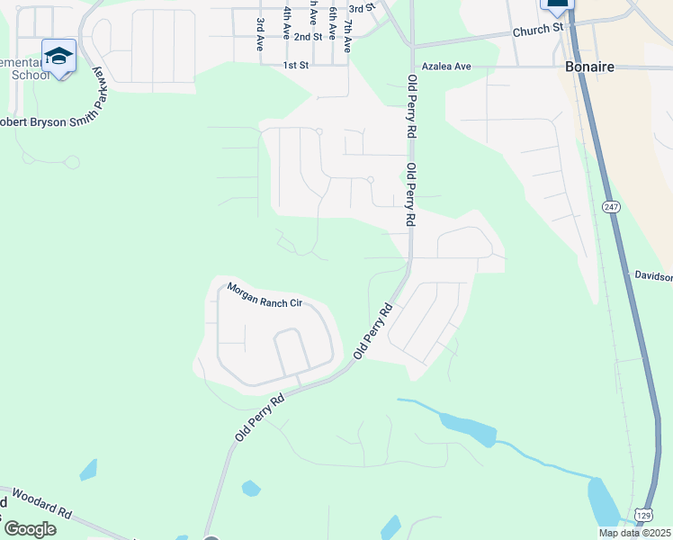 map of restaurants, bars, coffee shops, grocery stores, and more near 109 Ike Court in Warner Robins