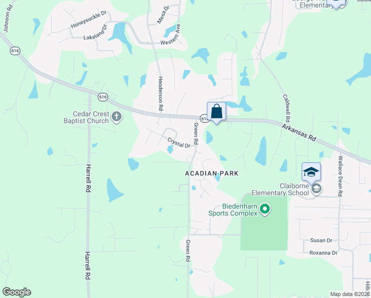 map of restaurants, bars, coffee shops, grocery stores, and more near 509 Green Rd in West Monroe