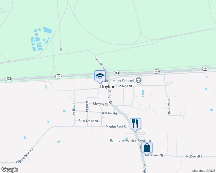 map of restaurants, bars, coffee shops, grocery stores, and more near in Doyline