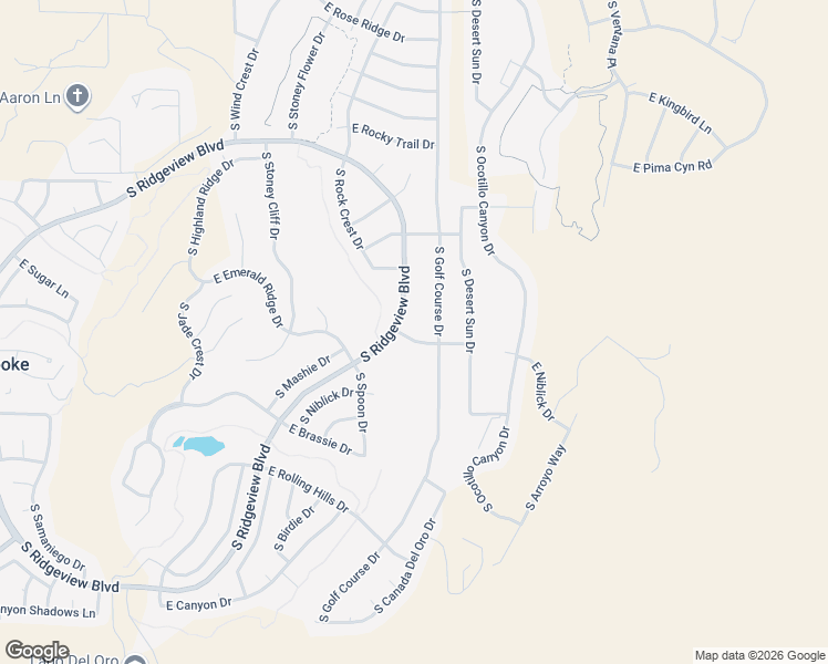 map of restaurants, bars, coffee shops, grocery stores, and more near 37431 South Ridgeview Boulevard in Tucson