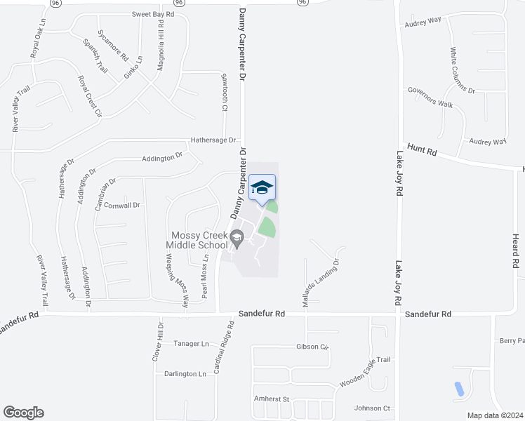 map of restaurants, bars, coffee shops, grocery stores, and more near 200 Danny Carpenter Drive in Kathleen