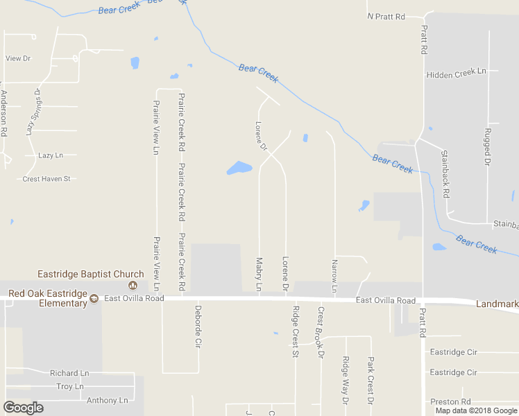 map of restaurants, bars, coffee shops, grocery stores, and more near 131 Mabry Lane in Red Oak