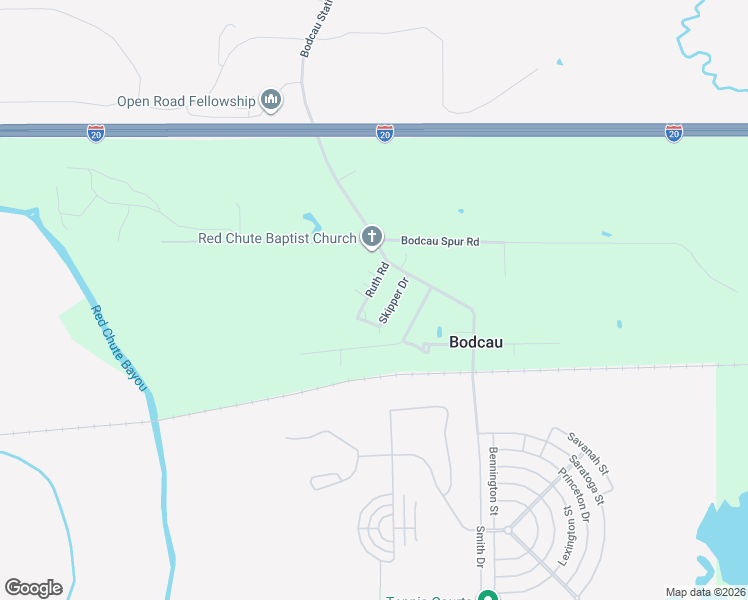 map of restaurants, bars, coffee shops, grocery stores, and more near 153 Ruth Road in Haughton