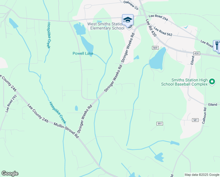 map of restaurants, bars, coffee shops, grocery stores, and more near 667 Lee Road 0295 in Smiths Station