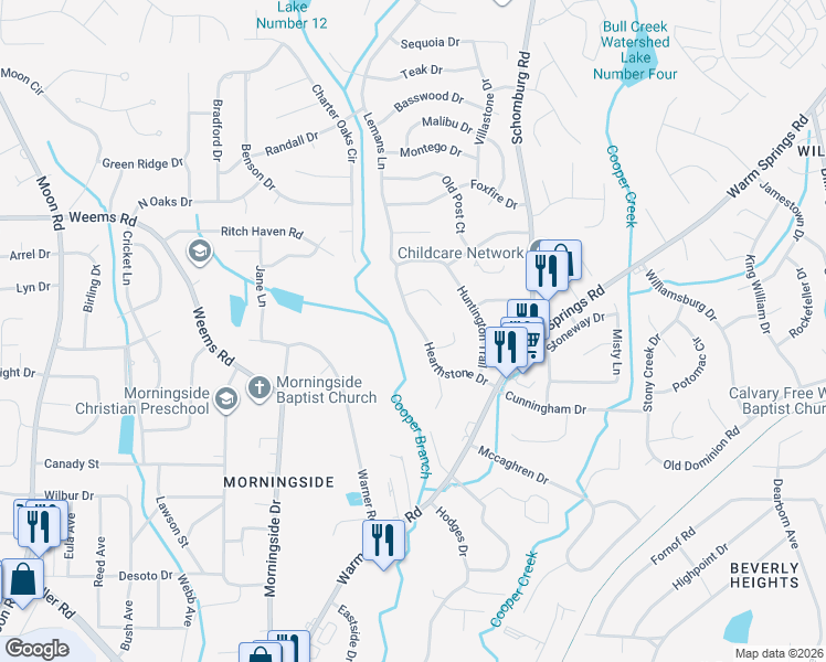 map of restaurants, bars, coffee shops, grocery stores, and more near 4900 Hearthstone Drive in Columbus