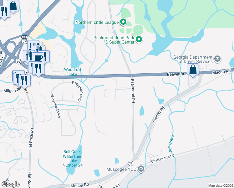 map of restaurants, bars, coffee shops, grocery stores, and more near 6292 Shagbark Lane in Columbus