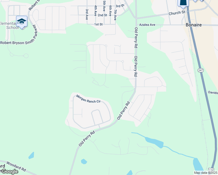 map of restaurants, bars, coffee shops, grocery stores, and more near 103 Ike Court in Warner Robins