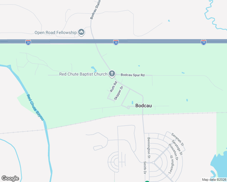 map of restaurants, bars, coffee shops, grocery stores, and more near 153-159 Ruth Rd in Haughton