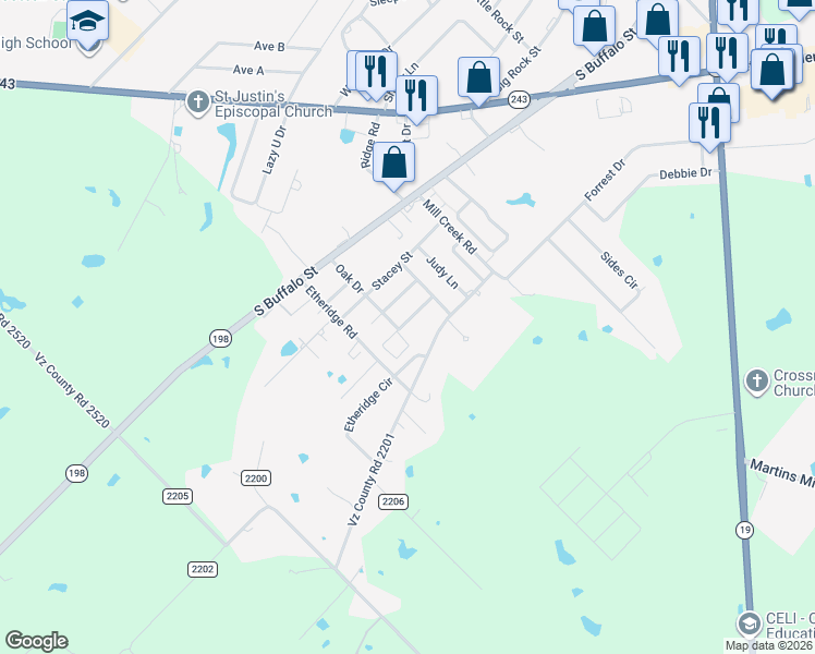 map of restaurants, bars, coffee shops, grocery stores, and more near 1785 Cypress Lane in Canton