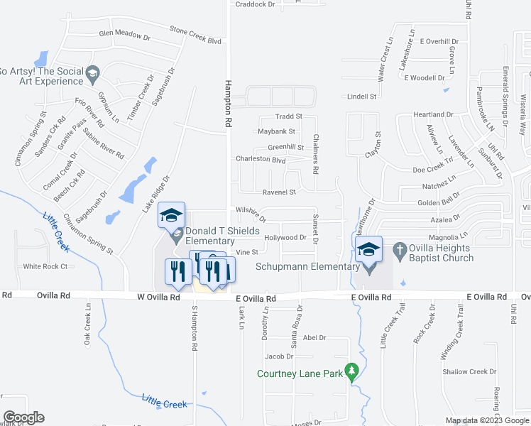 map of restaurants, bars, coffee shops, grocery stores, and more near 212 Sunset Drive in Glenn Heights