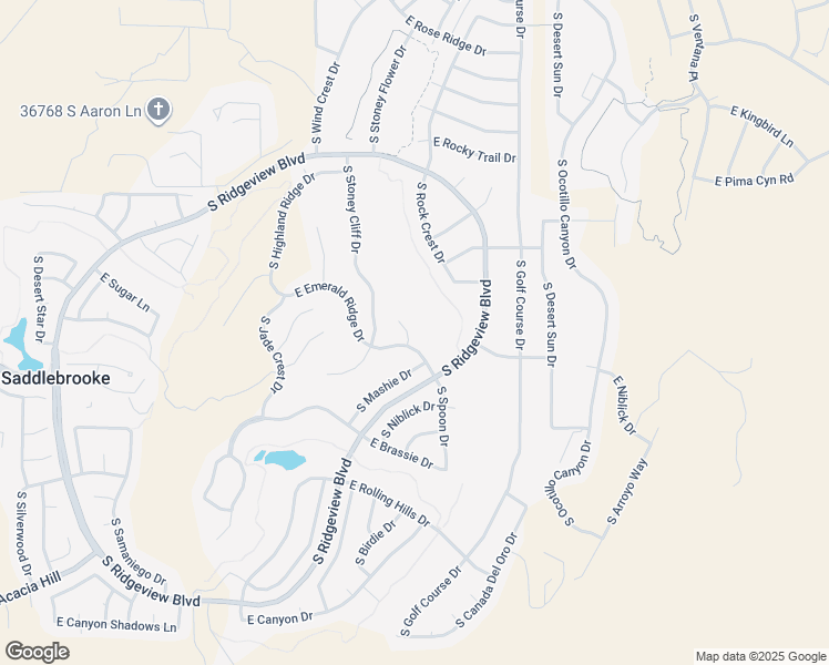 map of restaurants, bars, coffee shops, grocery stores, and more near 37513 South Desert Star Court in Tucson