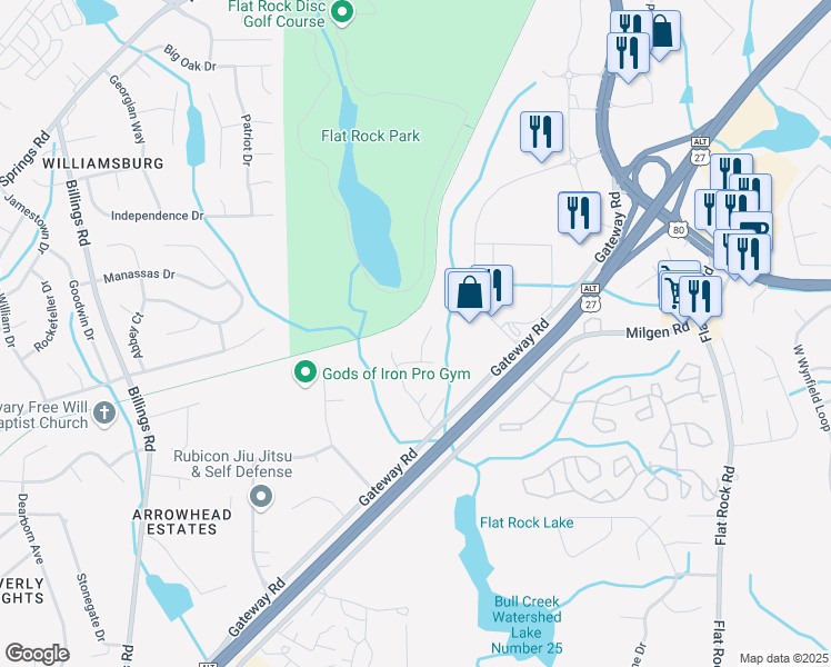map of restaurants, bars, coffee shops, grocery stores, and more near 6233 Cross Tie Court in Columbus