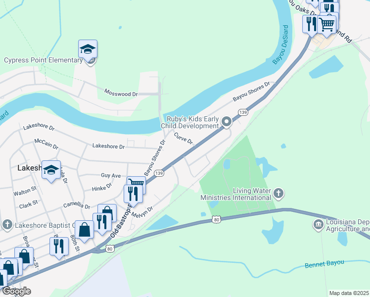 map of restaurants, bars, coffee shops, grocery stores, and more near 205 Lincoln Rd in Monroe