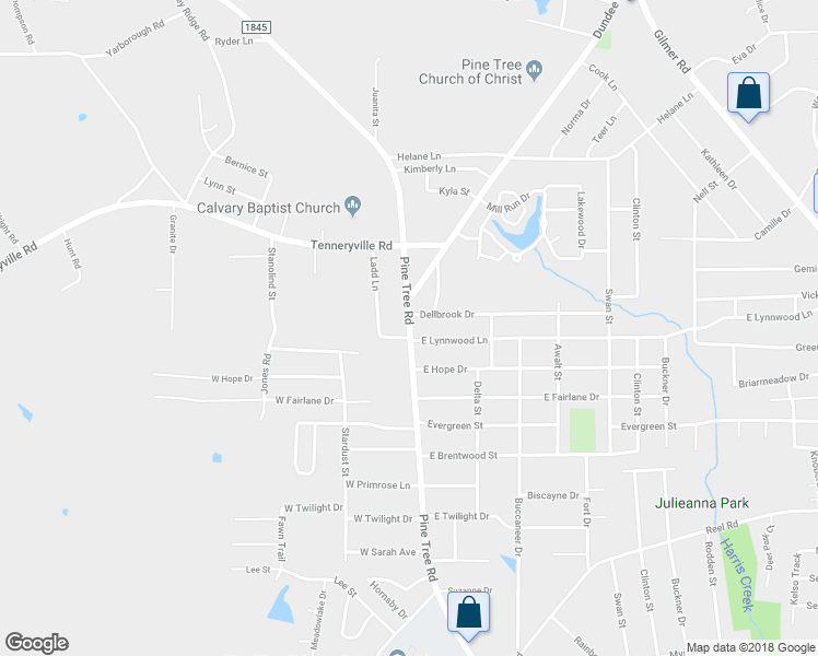 map of restaurants, bars, coffee shops, grocery stores, and more near 2751 Farm to Market Road 1845 in Longview