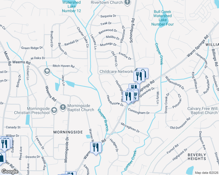 map of restaurants, bars, coffee shops, grocery stores, and more near 4940 Sterling Ridge Court in Columbus