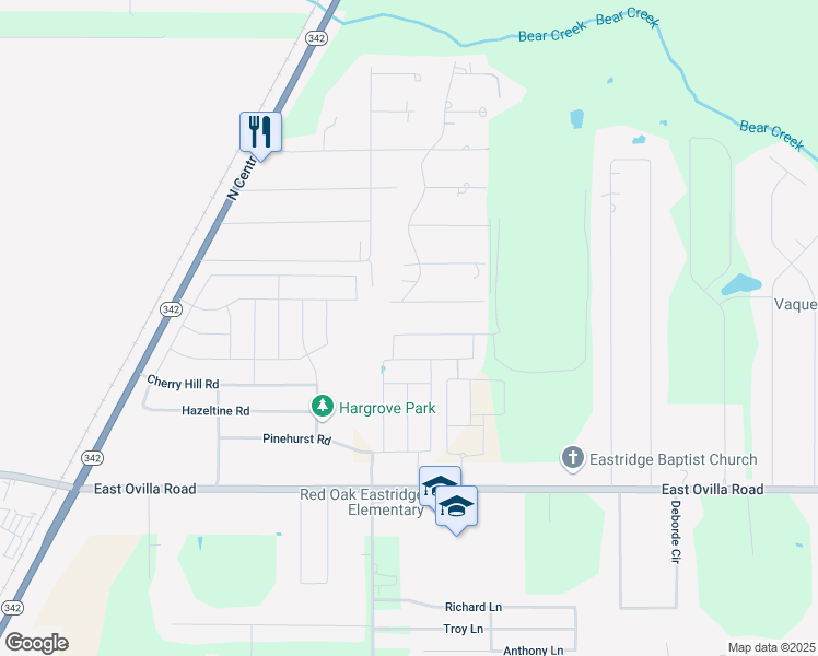 map of restaurants, bars, coffee shops, grocery stores, and more near 207 Mina Street in Red Oak