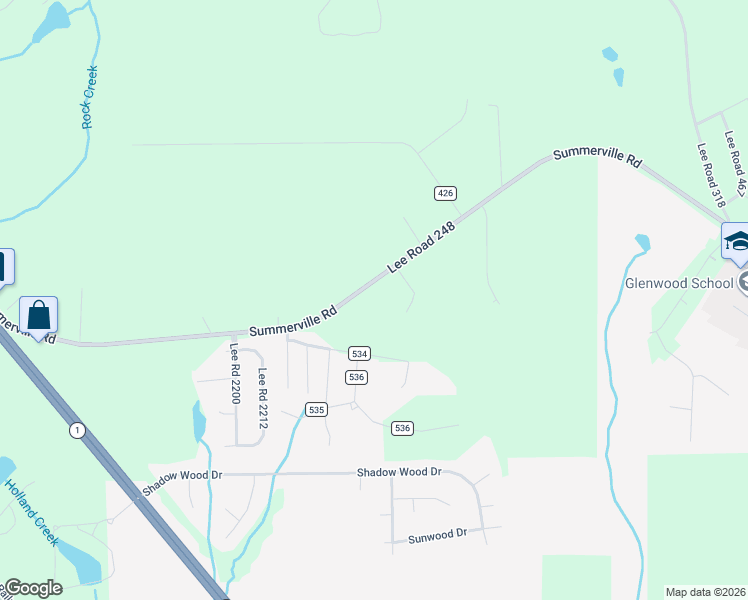 map of restaurants, bars, coffee shops, grocery stores, and more near 1770 Lee Road 248 in Smiths Station