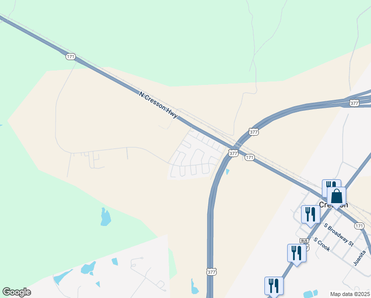 map of restaurants, bars, coffee shops, grocery stores, and more near 9025 Hines Circle in Cresson