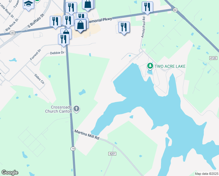 map of restaurants, bars, coffee shops, grocery stores, and more near in Canton