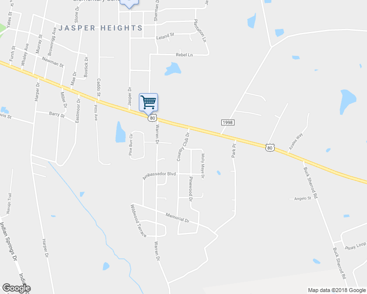 map of restaurants, bars, coffee shops, grocery stores, and more near 299 Country Club Dr in Marshall