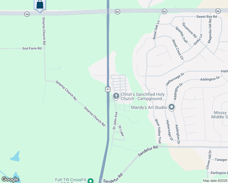 map of restaurants, bars, coffee shops, grocery stores, and more near 102 Bible Road in Fort Valley