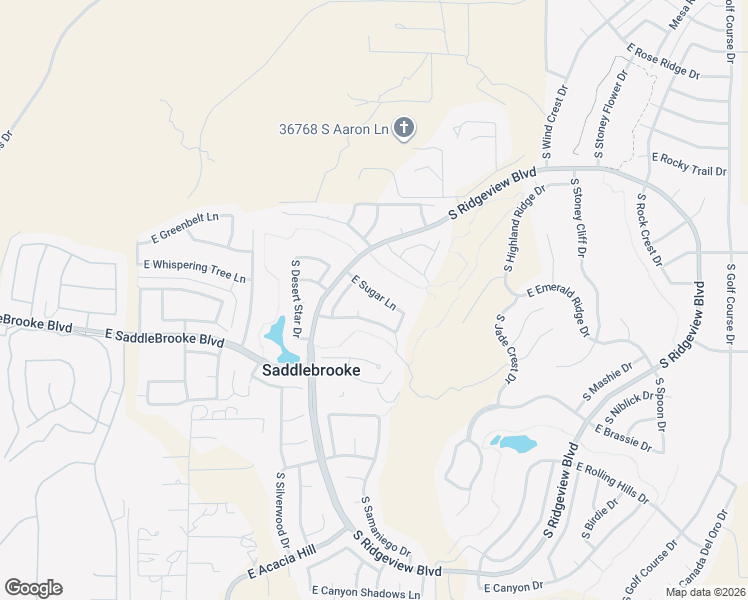 map of restaurants, bars, coffee shops, grocery stores, and more near 64515 East Sugar Lane in Tucson