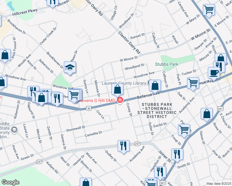 map of restaurants, bars, coffee shops, grocery stores, and more near 202 West Drive in Dublin