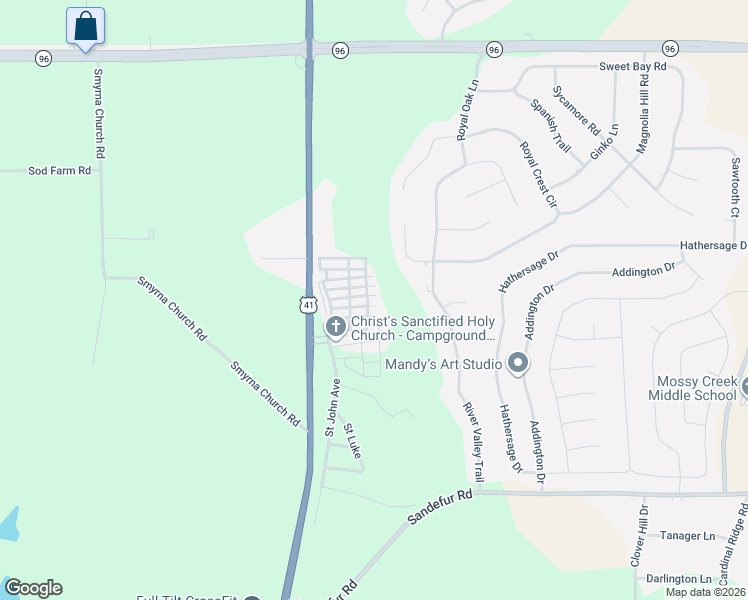 map of restaurants, bars, coffee shops, grocery stores, and more near 405 Saint Paul Avenue in Fort Valley