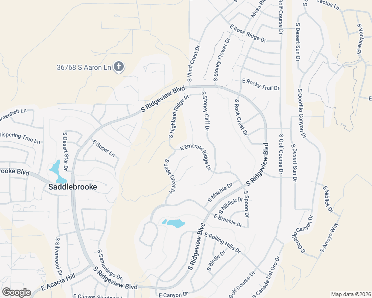 map of restaurants, bars, coffee shops, grocery stores, and more near 65178 East Emerald Ridge Drive in Tucson