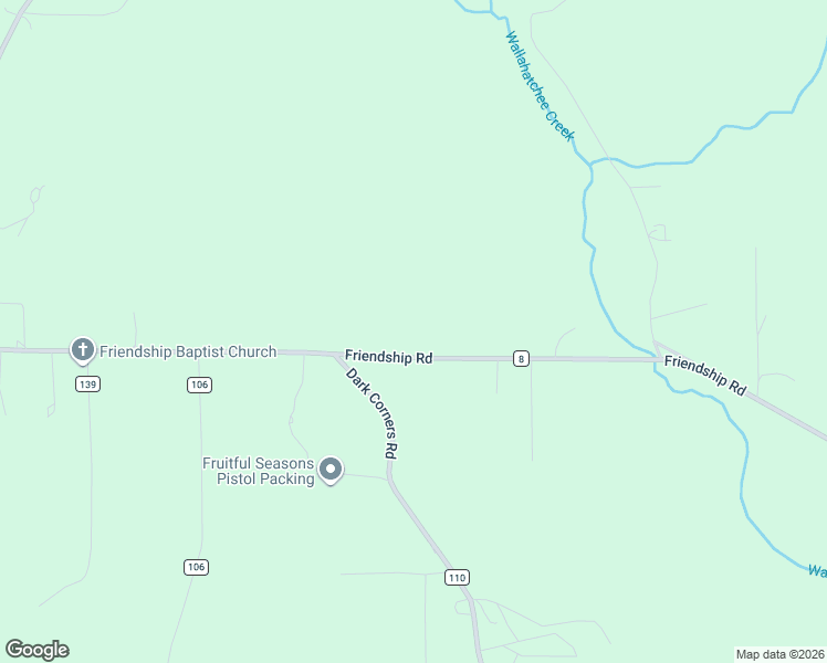 map of restaurants, bars, coffee shops, grocery stores, and more near 3522 Friendship Road in Tallassee