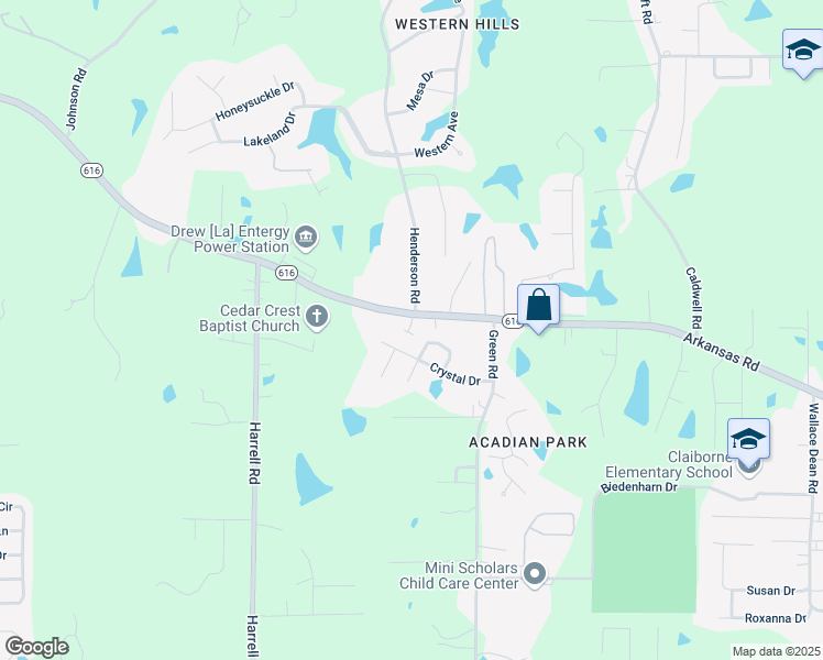 map of restaurants, bars, coffee shops, grocery stores, and more near 3211 Arkansas Road in West Monroe