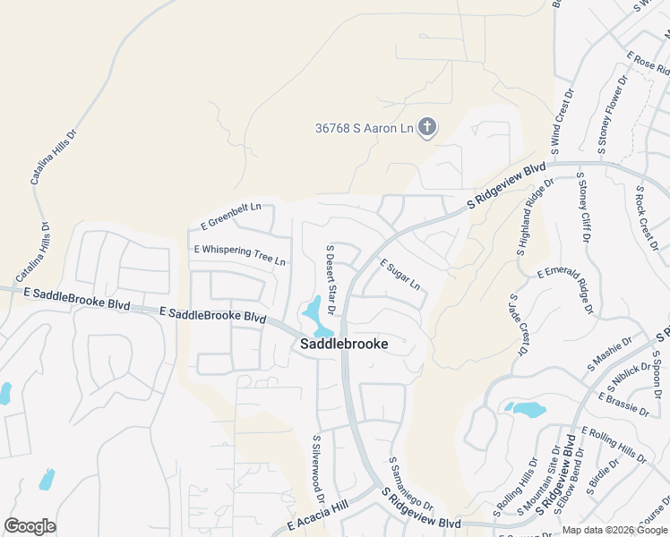 map of restaurants, bars, coffee shops, grocery stores, and more near 64203 East Whispering Tree Lane in Tucson