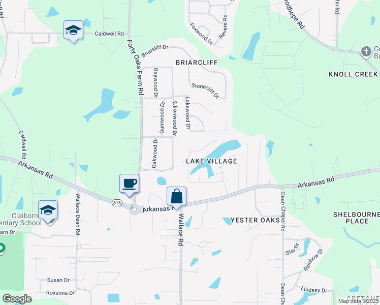 map of restaurants, bars, coffee shops, grocery stores, and more near 438 Lakefront Dr in West Monroe