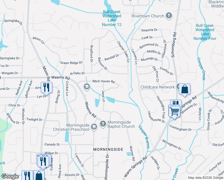 map of restaurants, bars, coffee shops, grocery stores, and more near 4526 Nan Leah Lane in Columbus