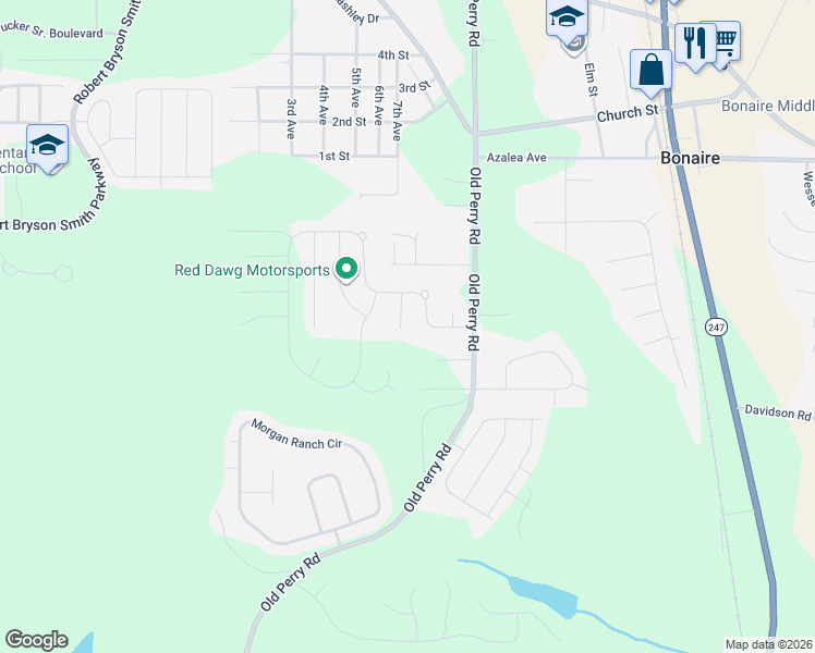 map of restaurants, bars, coffee shops, grocery stores, and more near 108 Pocono Court in Bonaire