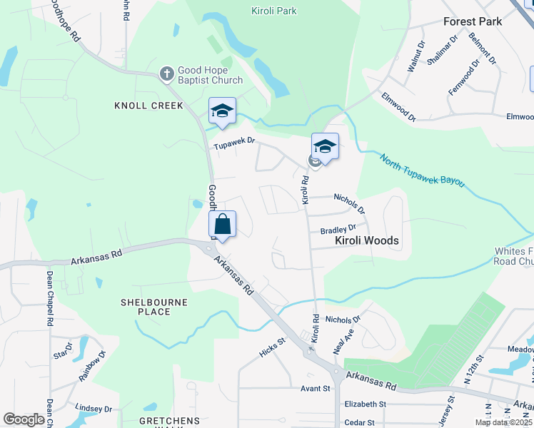 map of restaurants, bars, coffee shops, grocery stores, and more near 412 Rue Laplace in West Monroe