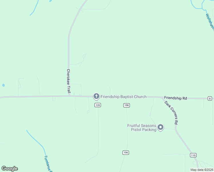 map of restaurants, bars, coffee shops, grocery stores, and more near 4258 Friendship Road in Tallassee