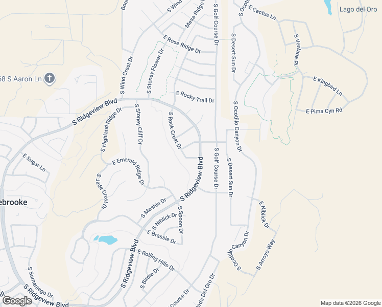 map of restaurants, bars, coffee shops, grocery stores, and more near 65654 East Desert Rise Drive in Tucson