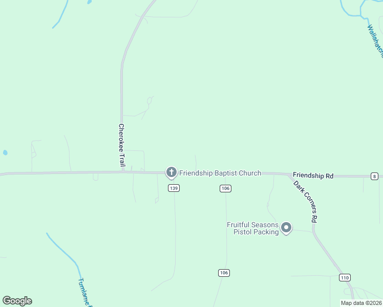 map of restaurants, bars, coffee shops, grocery stores, and more near 4258 Friendship Road in Tallassee