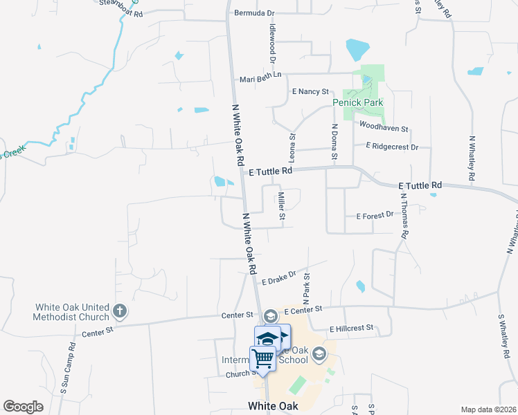 map of restaurants, bars, coffee shops, grocery stores, and more near in White Oak