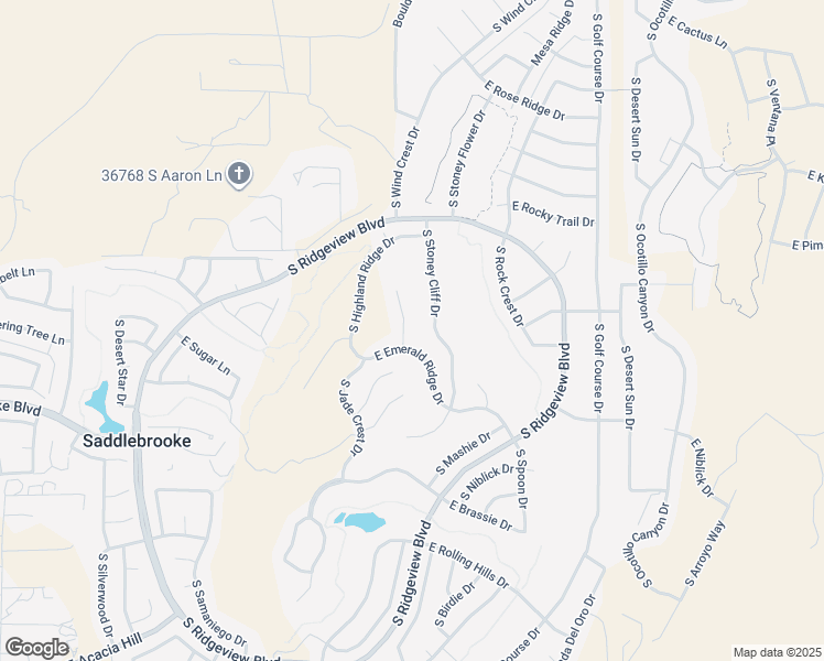 map of restaurants, bars, coffee shops, grocery stores, and more near 65240 East Emerald Ridge Drive in Tucson