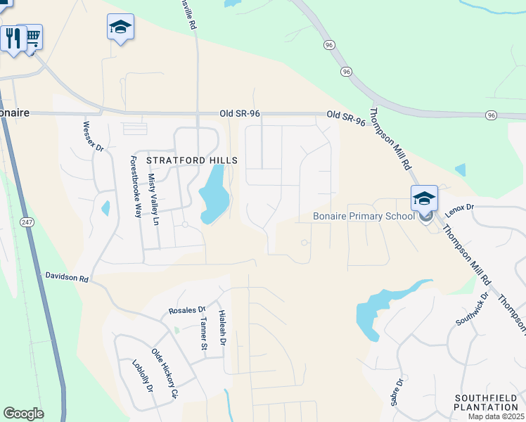 map of restaurants, bars, coffee shops, grocery stores, and more near 245 Lydia Drive in Bonaire