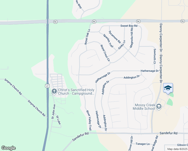 map of restaurants, bars, coffee shops, grocery stores, and more near 331 Royal Crest Circle in Kathleen