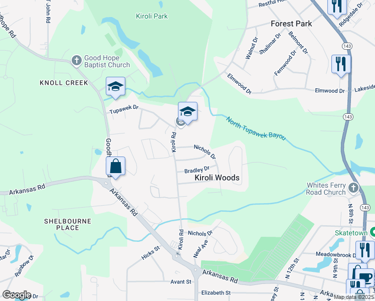 map of restaurants, bars, coffee shops, grocery stores, and more near 437-497 Kiroli Rd in West Monroe