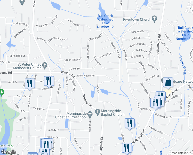 map of restaurants, bars, coffee shops, grocery stores, and more near 6325 Jane Lane in Columbus