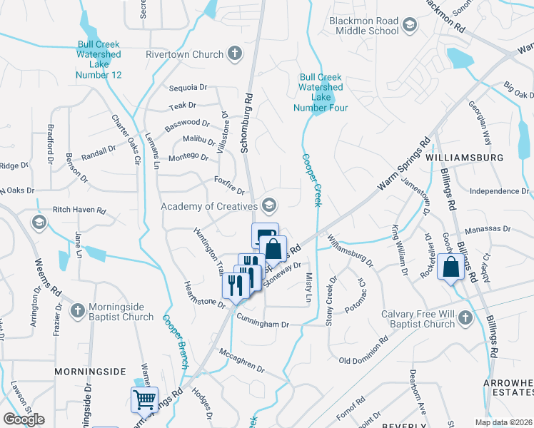 map of restaurants, bars, coffee shops, grocery stores, and more near 5108 Summerbrook Drive in Columbus