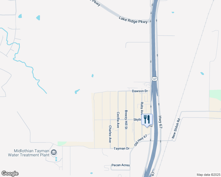 map of restaurants, bars, coffee shops, grocery stores, and more near 4799 Charles Avenue in Midlothian