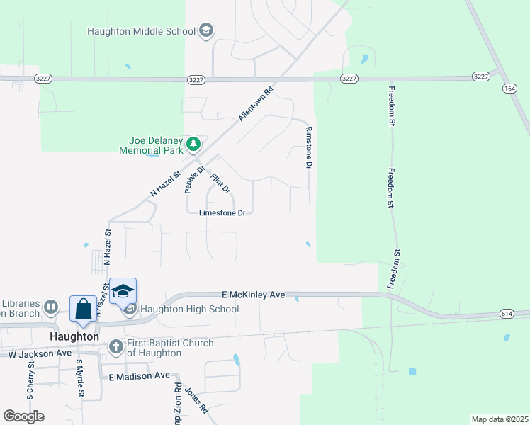 map of restaurants, bars, coffee shops, grocery stores, and more near 710 Opal Circle in Haughton